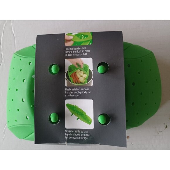 Green OXO Softworks Silicone Pressure Cooker Steamer Basket - Picture 3 of 7